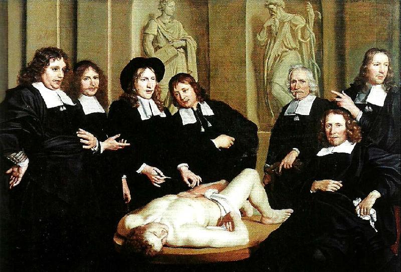 adriaen backer anatomilektion med dr. frederick ruysch dissekerande en ung man